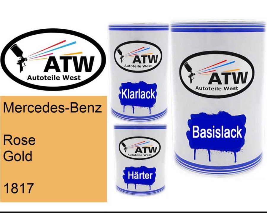 Mercedes-Benz, Rose Gold, 1817: 500ml Lackdose + 500ml Klarlack + 250ml Härter - Set, von ATW Autoteile West.